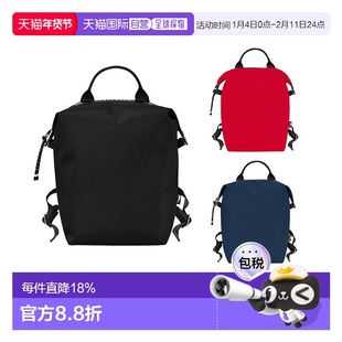 欧洲直邮Longchamp珑骧女士黑色帆布大容量双肩背包 新年礼物