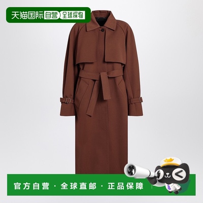 1h可退 香港直邮MaxMara 麦斯玛拉 女士 棕色防雨华达呢风衣 COSI