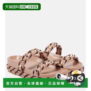 1h可退 香港直邮Valentino 华伦天奴 女士 Torchon 铆钉皮革边凉