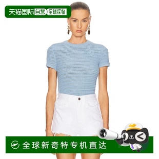 香港直邮Chloe 女士 1h可退 蔻依 25AMP01 钩花针织短袖 上衣