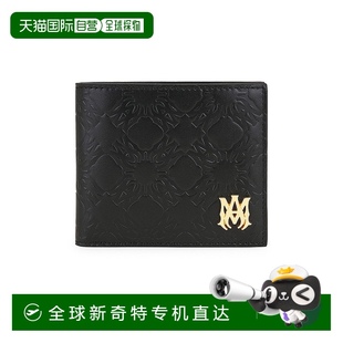 香港直邮AMIRI 1h可退 男士 AMACBI1010 Quad 皮革二摺钱包