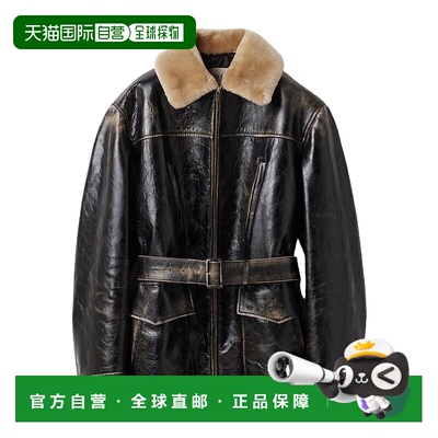 香港直邮Miu Miu 长袖皮夹克 MPS76318BUSOOO