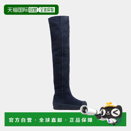 自营欧洲直邮Bally巴利 Bally Curling女士藏青色皮革过膝靴