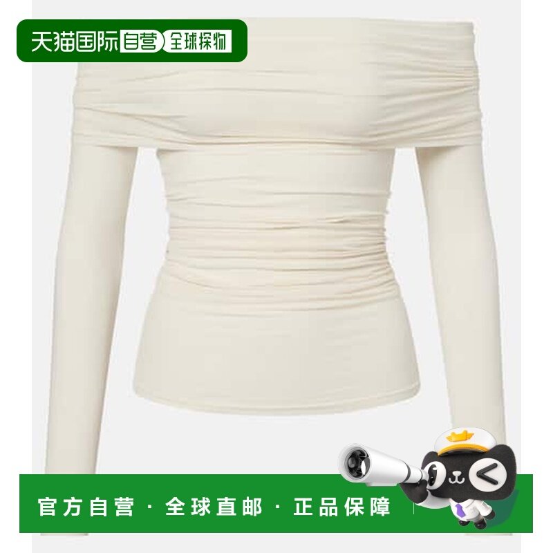 1h可退 香港直邮Wolford 女士 垂褶半透视露肩上衣 white白色 舒,女装/女士精品,T恤,淘宝优惠券,粉丝福利购,淘宝优惠卷