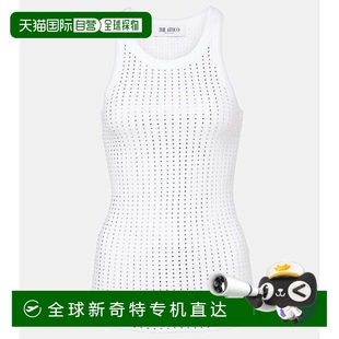 香港直邮The 女士 1h可退 Attico 舒 精饰棉质针织上衣 white白色