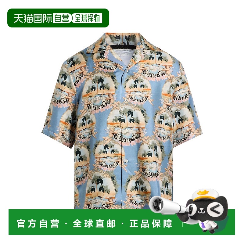 1h可退 香港直邮AMIRI 男士 花纹衬衫 blue蓝色 舒适时尚