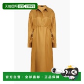 香港直邮THEORY 希尔瑞 女士 1h可退 褶皱缎面斜纹布中长连衣裙