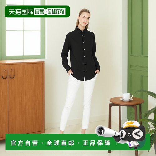 1h可退 香港直邮Emporio Armani 黑色logo刺绣衬衫 8N1C091N06Z