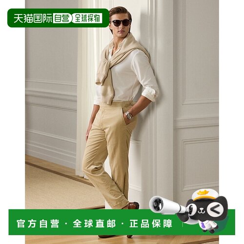自营欧洲直邮Ralph Lauren拉夫劳伦 Gregory男士香槟色灯芯绒裤子