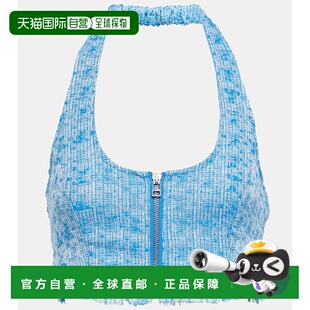 1h可退 香港直邮Staud 女士 Becca 花呢短款上衣 001405 blue蓝色