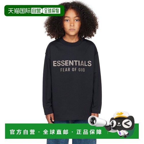香港直邮Essentials 女童 黑色 Classic 儿童长袖 T 恤童装 785SP