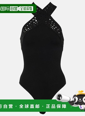 1h可退 香港直邮Alaia 女士 Vienne 挂脖连体衣 black黑色 舒适时