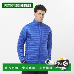 自营欧洲直邮SALOMON 蓝色合成材料男士羽绒服