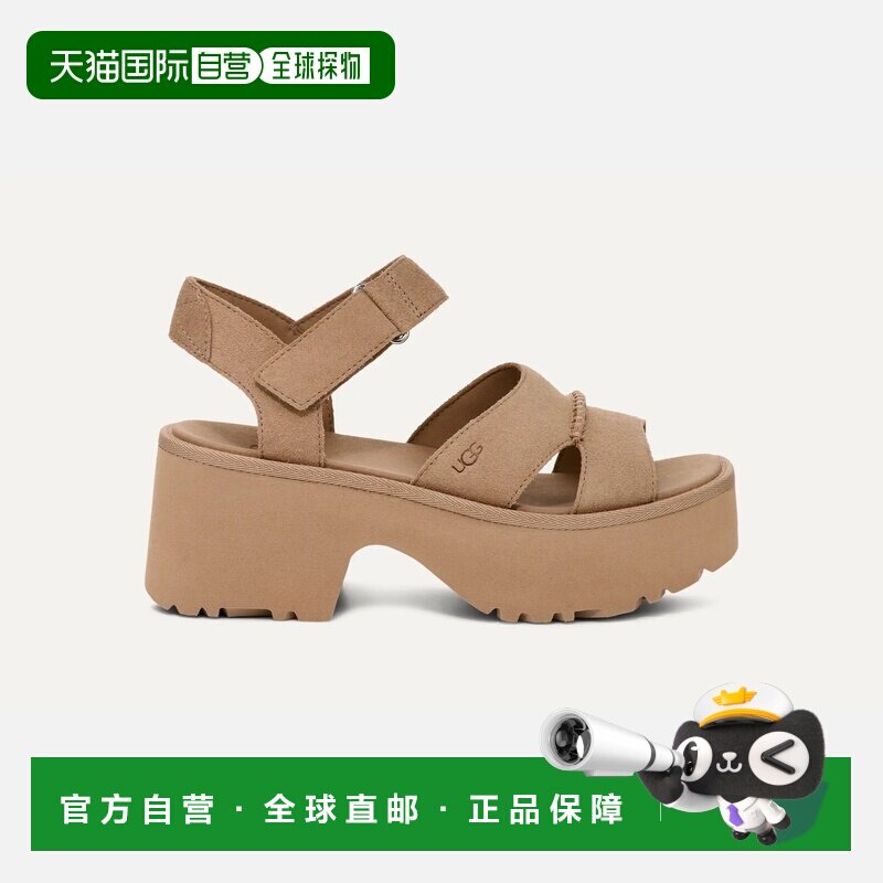 自营欧洲直邮UGG 女士浅棕色凉鞋厚底鞋