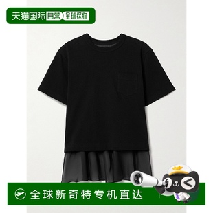 舒适时尚 2507690 black黑色 针织 短袖 女士 香港直邮Sacai T恤