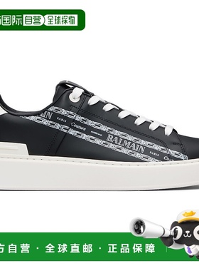 香港直邮Balmain 巴尔曼 男士 黑色 & 白色 B-Court Printed Calf