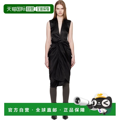 香港直邮rick owens 瑞克 欧文斯 女士 黑色 Temple Wrap SL 连衣