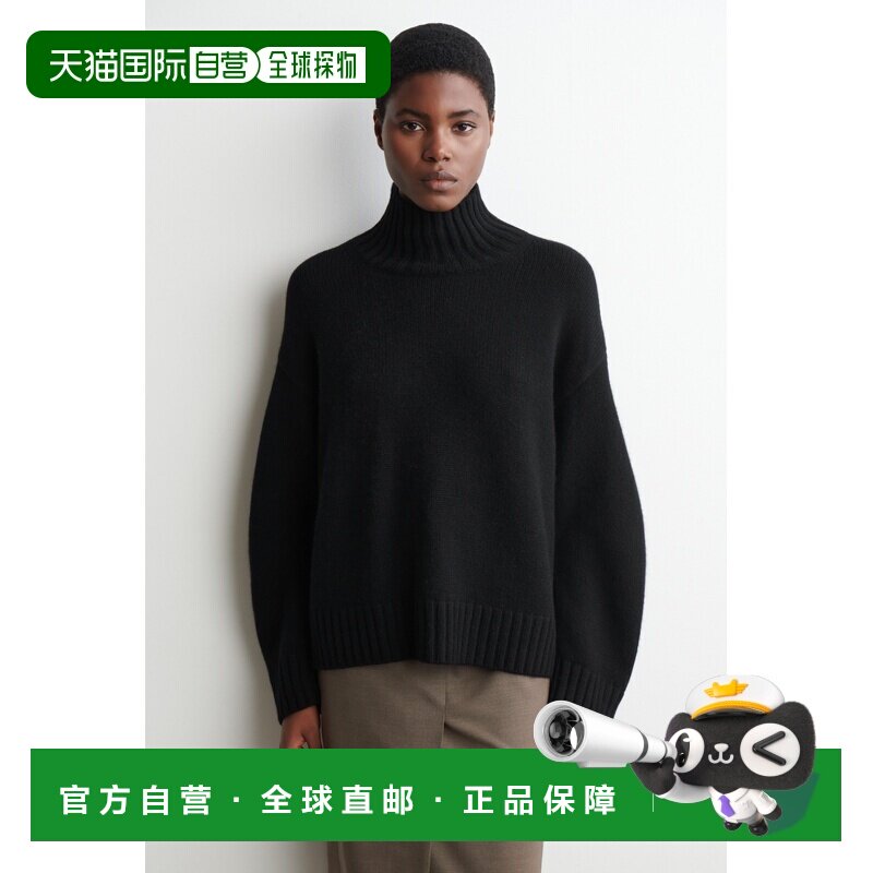 自营欧洲直邮COS 女士黑色羊绒高领针织毛衣