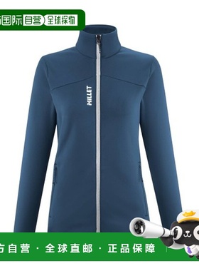 自营欧洲直邮MILLET SENECA女士深牛仔蓝再生聚酯拉链抓绒衣