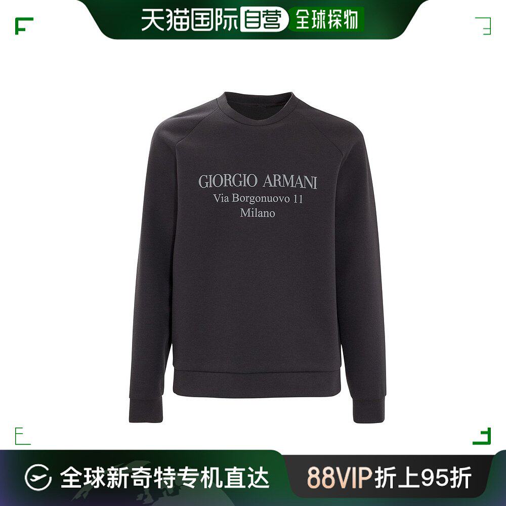 香港直邮armani 阿玛尼 男士giorgio armani 标志印花圆领卫衣