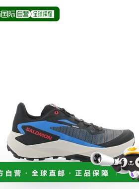 自营欧洲直邮SALOMON GENESIS男士黑色/蓝色织物缓震跑鞋