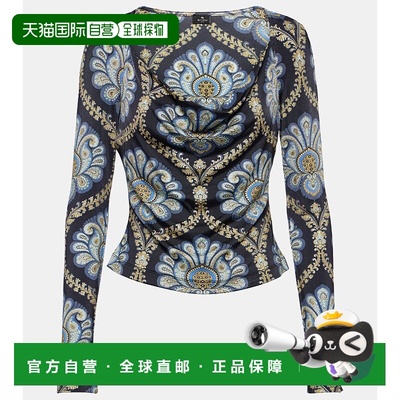 1h可退 香港直邮Etro 艾特罗 女士 大圆领佩斯利针织上衣