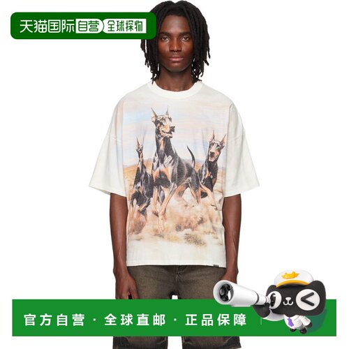 1h可退 香港直邮Represent 男士 灰白色 Western Dobermans T恤 M