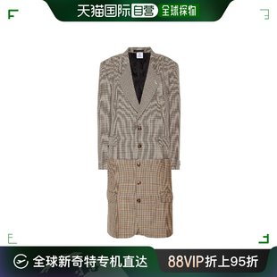 双格纹单排扣大衣 男士 维特萌 香港直邮Vetements