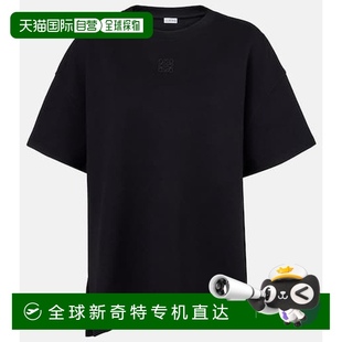 不对称棉混纺T恤 1h可退 女士 香港直邮LOEWE black黑色 罗意威