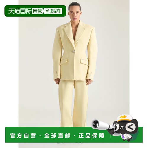 自营欧洲直邮Givenchy纪梵希 Cocoon女士米色羊毛绉纱廓形长裤