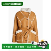 束带毛羊皮大衣 香港直邮Maje 女士 MFPOU01042CAMEL