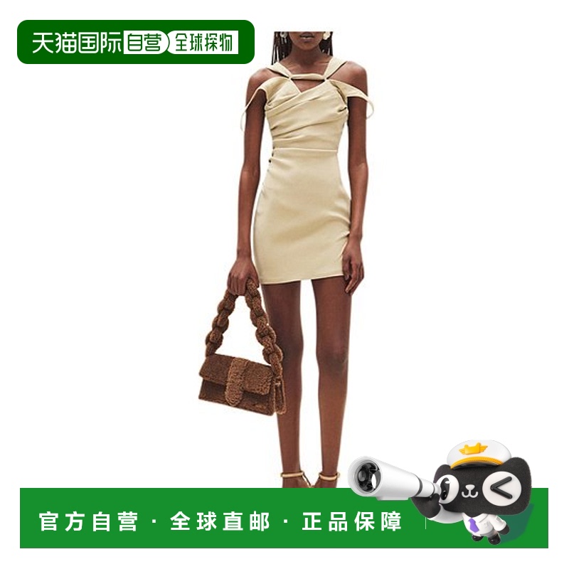 香港直邮Jacquemus 徽标修身露肩包臀裙连衣裙 223DR02-610