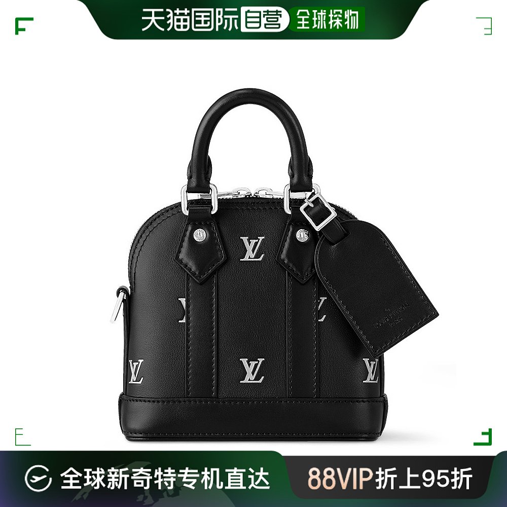 欧洲直邮lv/路易威登24新款 男士黑色印花牛皮革双拉链旅行包