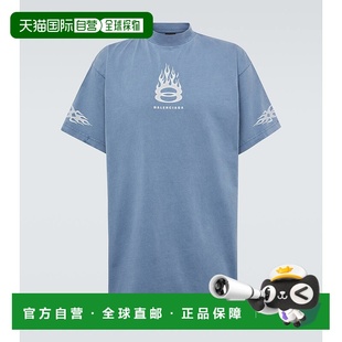 香港直邮Balenciaga 巴黎世家 男士 Burning Unity 棉质针织T恤