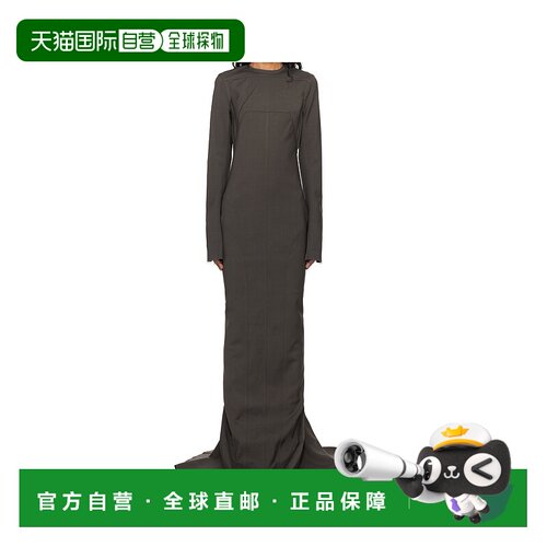 1h可退 香港直邮Rick Owens 长袖连衣裙 RP02E4510WST长裙
