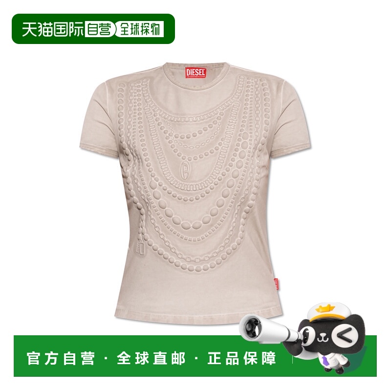 1h可退 欧洲直邮diesel 女士 上装T恤正品高档时髦显瘦小众透气舒
