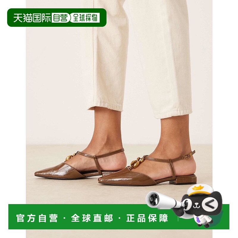 香港直邮ASOS 女士 Lockhart chisel 设计鞋头边露跟橄榄绿鞋靴