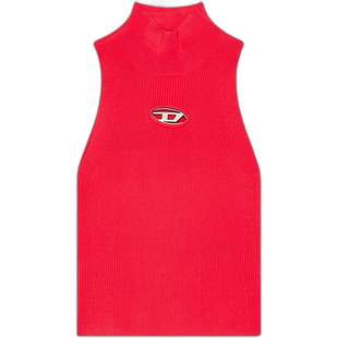 香港直邮Diesel 迪赛 女士 红色上衣 A130200DLAX针织背心高领