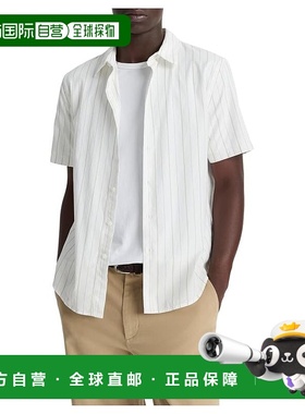 1h可退 香港直邮VINCE 男士 Chatsworth 条纹短袖衬衫  舒适时尚