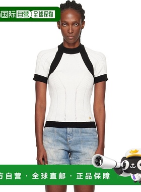 香港直邮Balmain 巴尔曼 女士 白色 & 黑色 Short-Sleeved Knit