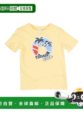 1h可退 香港直邮BOSS 波士 男童 T恤童装 yellow黄色 舒适时尚