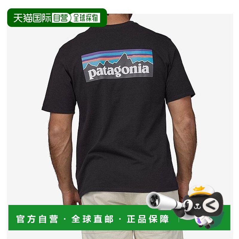 自营欧洲直邮PATAGONIA 男士黑色棉/涤纶短袖T恤