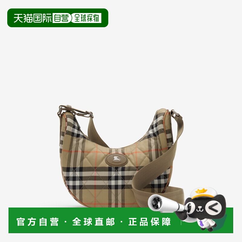 自营欧洲直邮Burberry博柏利 Horseshoe女士沙色绗缝尼龙斜挎包