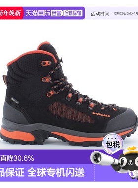 自营欧洲直邮LOWA CORVARA GTX MID男士黑色/橙色防水科技面料徒