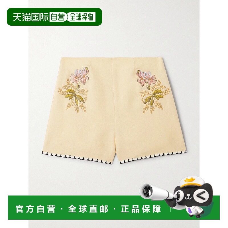 香港直邮Valentino 华伦天奴 女士 刺绣帆布短裤 7B3RF2W39EK