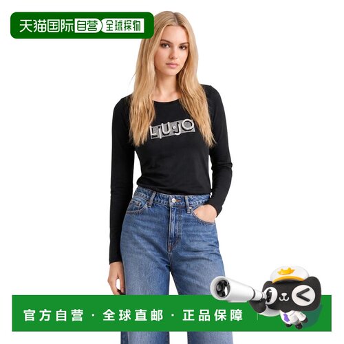欧洲直邮LIU JO 女士T恤 TF6248JS003L9293 AW2026 黑色 BASIC T-