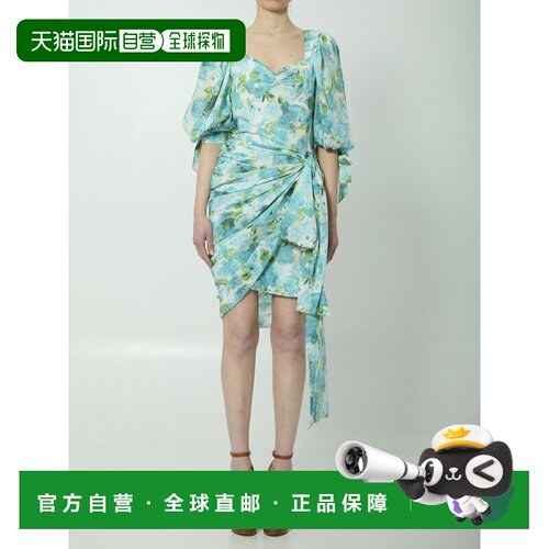 香港直邮Chloe 蔻依 女士 印花真丝中长连衣裙 CH26URO523881