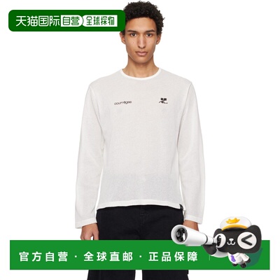 1h可退 香港直邮Courreges 男士 白色 Printed Mesh T恤