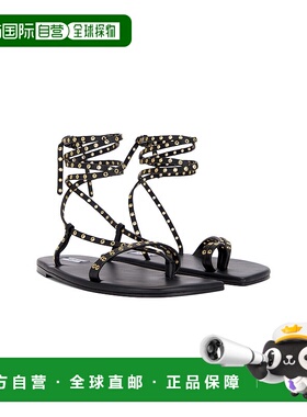 1h可退 香港直邮Alaia 女士 平底缠带凉鞋 3S104CK246 black黑色
