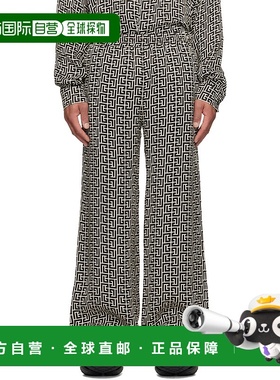 香港直邮Balmain 巴尔曼 男士 灰白色 & 黑色 Monogrammed Flowin